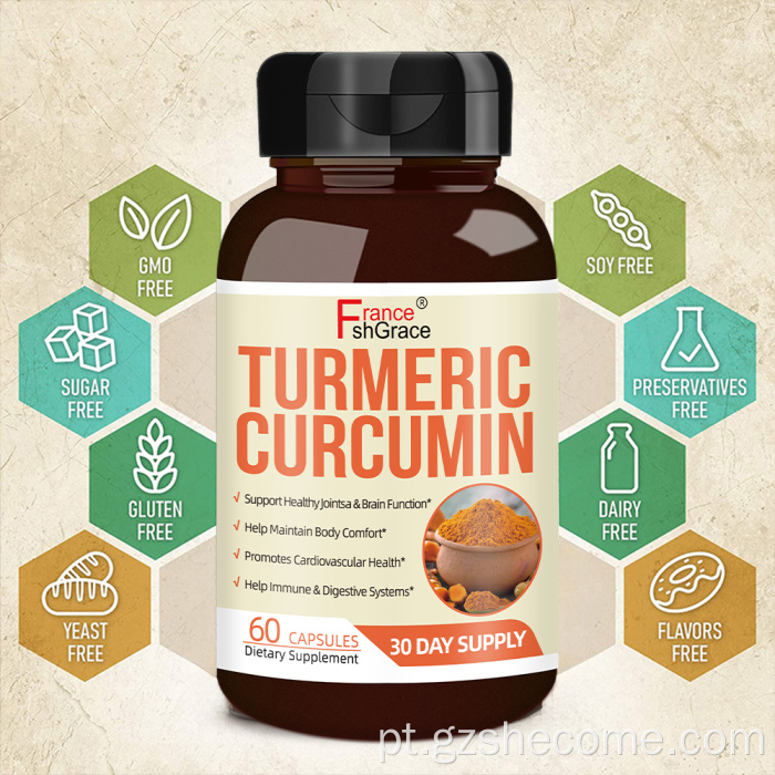 Cápsulas de cúrcuma Shecome Cápsulas de curcumina antioxidante